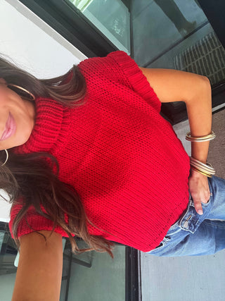 Sweeter Days Red Sweater Top