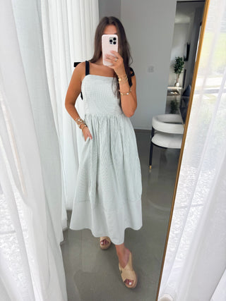 With Love White Striped Midi Dress ~FINAL SALE~