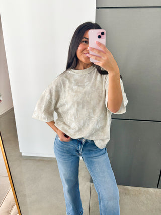 Oversized Ribbed Camo Top
