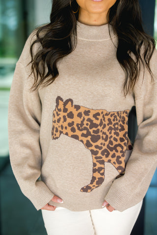 Jazara Leopard Knit Sweater
