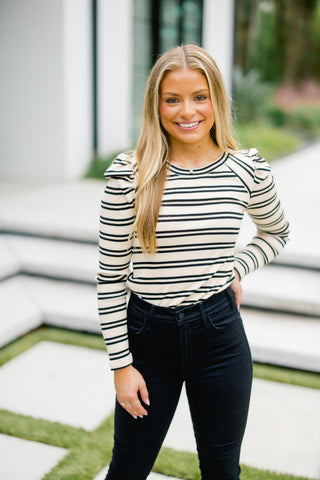 Neutral In Stripes Top ~FINAL SALE~
