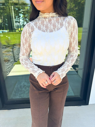 Lady In Lace Champagne Top