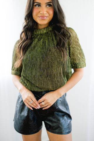 Shimmer Through The Night Short Sleeve Top