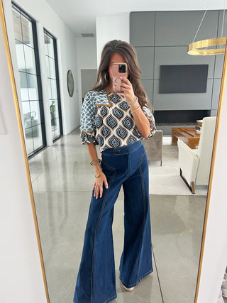 Sapphire Mirage Printed Top