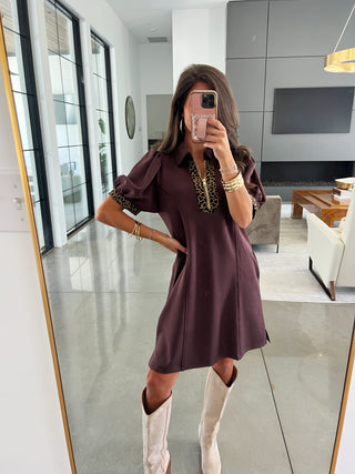 There She Goes Brown Leopard Dress ~FINAL SALE~