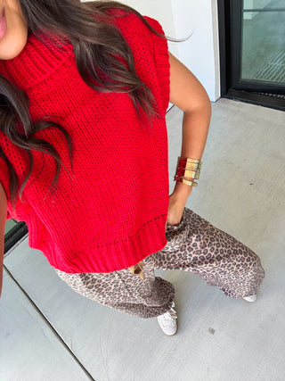 Sweeter Days Red Sweater Top