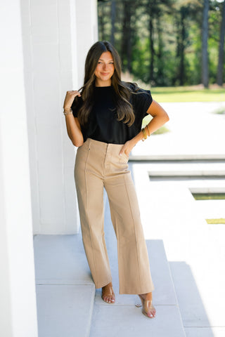 Mia Black Short Sleeve Top