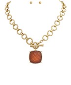 Brown Stone Toggle Necklace