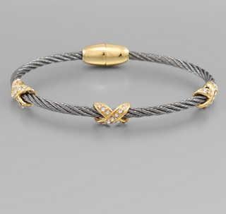 Cable & Crystal Bracelet