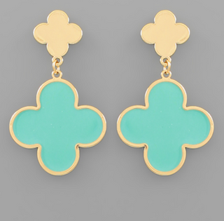 Choose Happiness Mint Clover Earrings