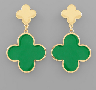 Choose Happiness Green Clover Earrings