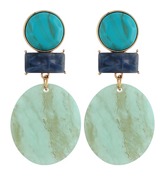 Shades of Blue Geometric Earrings