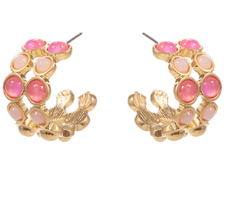 Blush Bloom Hoop Earrings