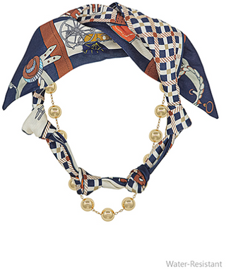 So Chic Navy Scarf Necklace