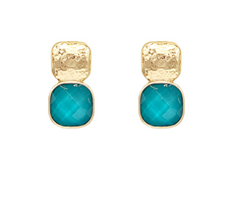 Bold Stone Teal Earrings