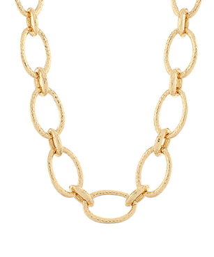 Textured Oval Link Chain Necklace