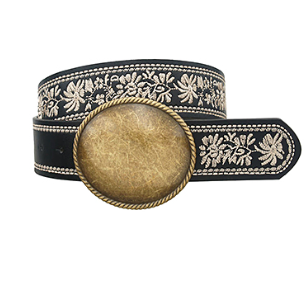 Vintage Vibe Black Embroidered Belt