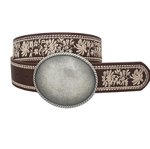 Vintage Vibe Brown Embroidered Belt