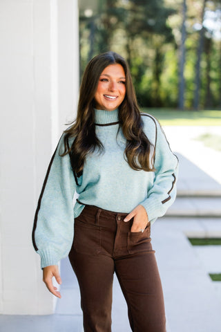 Listen Up Light Blue Sweater - Instyle Boutique