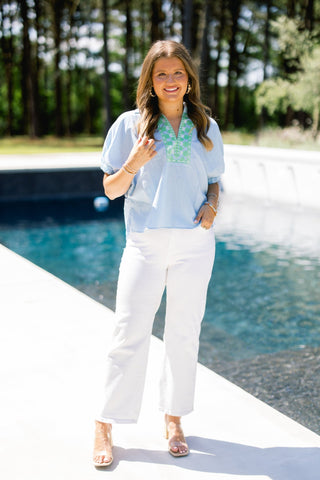 Breezy Isle Embroidered Top - Instyle Boutique