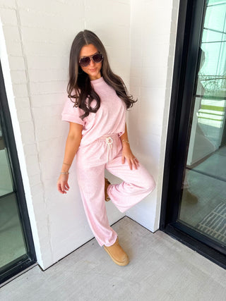 Effortlessly Yours Heathered Pink Set - Instyle Boutique