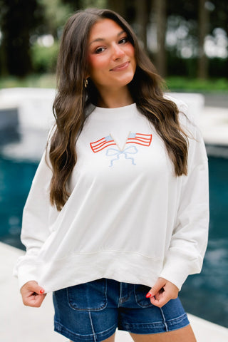 Stars, Stripes, & Bows Sweatshirt - Instyle Boutique