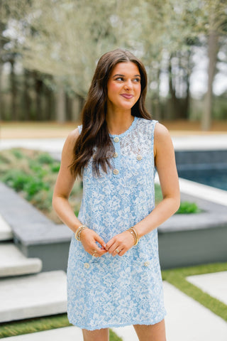 Shine and Shimmer Baby Blue Dress - Instyle Boutique