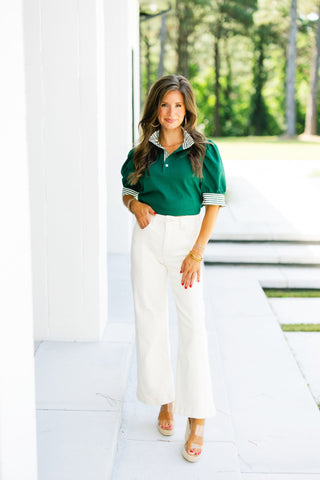 Had Me At Hello Hunter Green Top