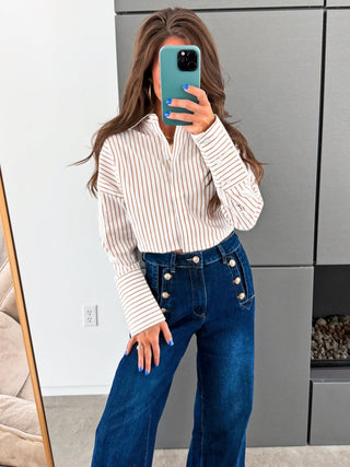 Sundial Stripe Button-Down - Instyle Boutique