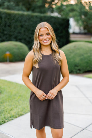 Work To Weekend Brown Dress - Instyle Boutique