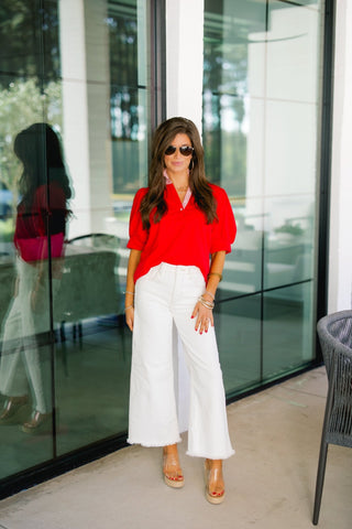 Easy On Me Red Top - Instyle Boutique