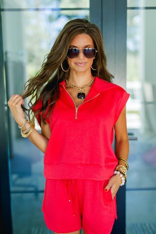Sunshine Sporty Two-Piece Set-Red - Instyle Boutique
