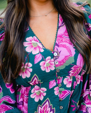 Evergreen Garden Floral Top - Instyle Boutique