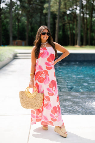 Coral and Pink Petal Cami Dress