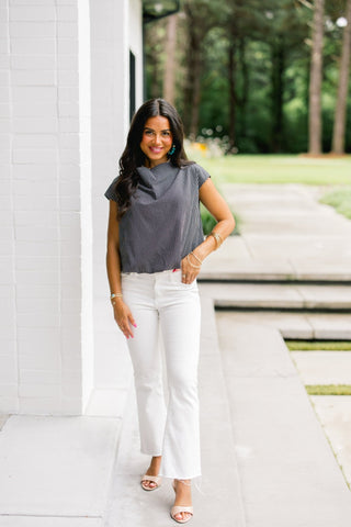 Shadow Stripe Drape Top - Instyle Boutique