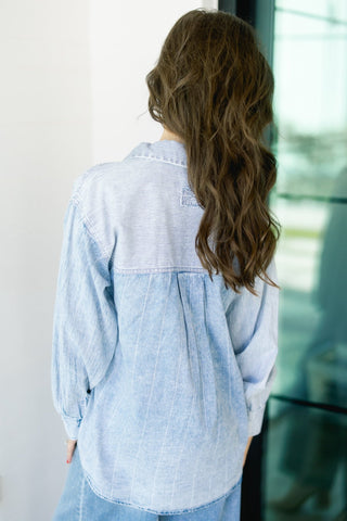 In The Moment Indigo Top - Instyle Boutique