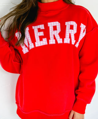 Red Merry Gingham Sweatshirt *PREORDER*