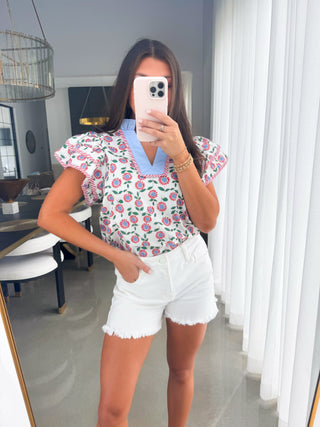 Right On Time Floral Top ~FINAL SALE~