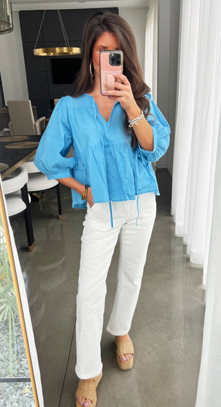 Above and Beyond Blue Top ~FINAL SALE~