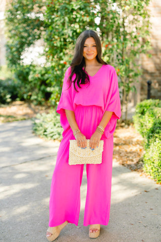 First Class Hot Pink Jumpsuit ~FINAL SALE~