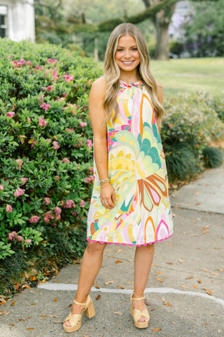Girls Wanna Have Fun Green Printed Dress ~FINAL SALE~