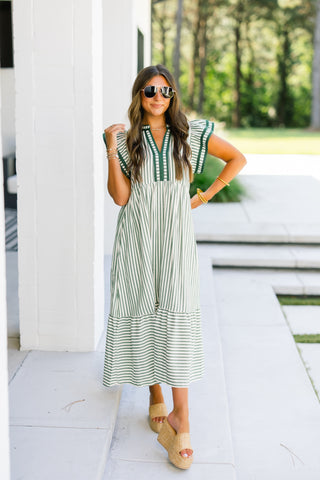 Greenbriar Striped Midi Dress
