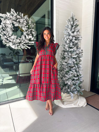 Plan Ahead Plaid Midi Dress
