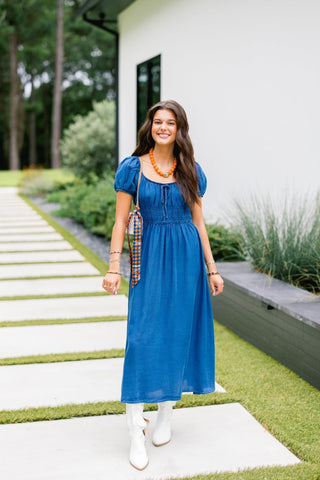 The Lone Star Denim Midi Dress - Instyle Boutique