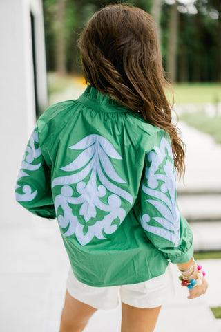 Moonlit Lagoon Top-Green - Instyle Boutique