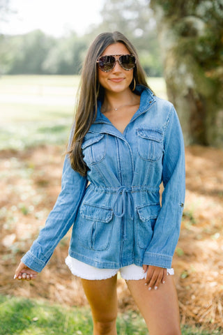 Leaving Tomorrow Lightweight Denim Jacket - Instyle Boutique