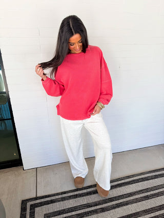 Red Rose Washed Top - Instyle Boutique