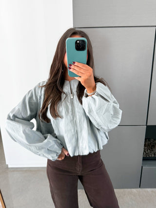 Blue Skies and City Nights Bomber Jacket