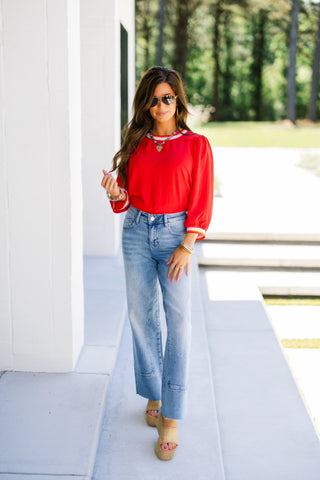 Gorgeous On You Red Top - Instyle Boutique