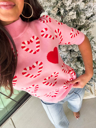 Pink Candy Cane Lane Sweater